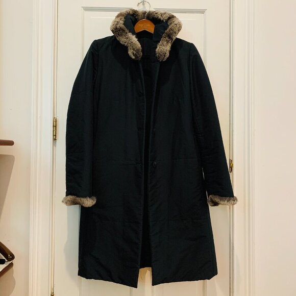 Cinzia Rocca Womens Top Over Coat, Sz 44 IT/ 8 US, Made In Italy Rabbit Fur - Picture 6 of 16